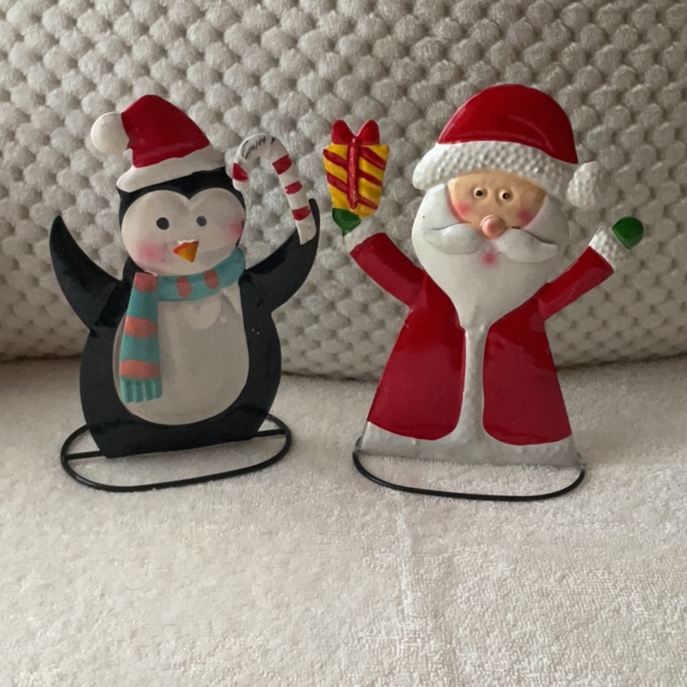 Santa and Penguin Figurines